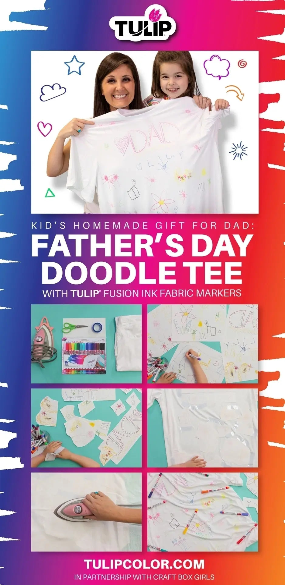 Kids’ Homemade Gift for Dad: Father’s Day Doodle Tee