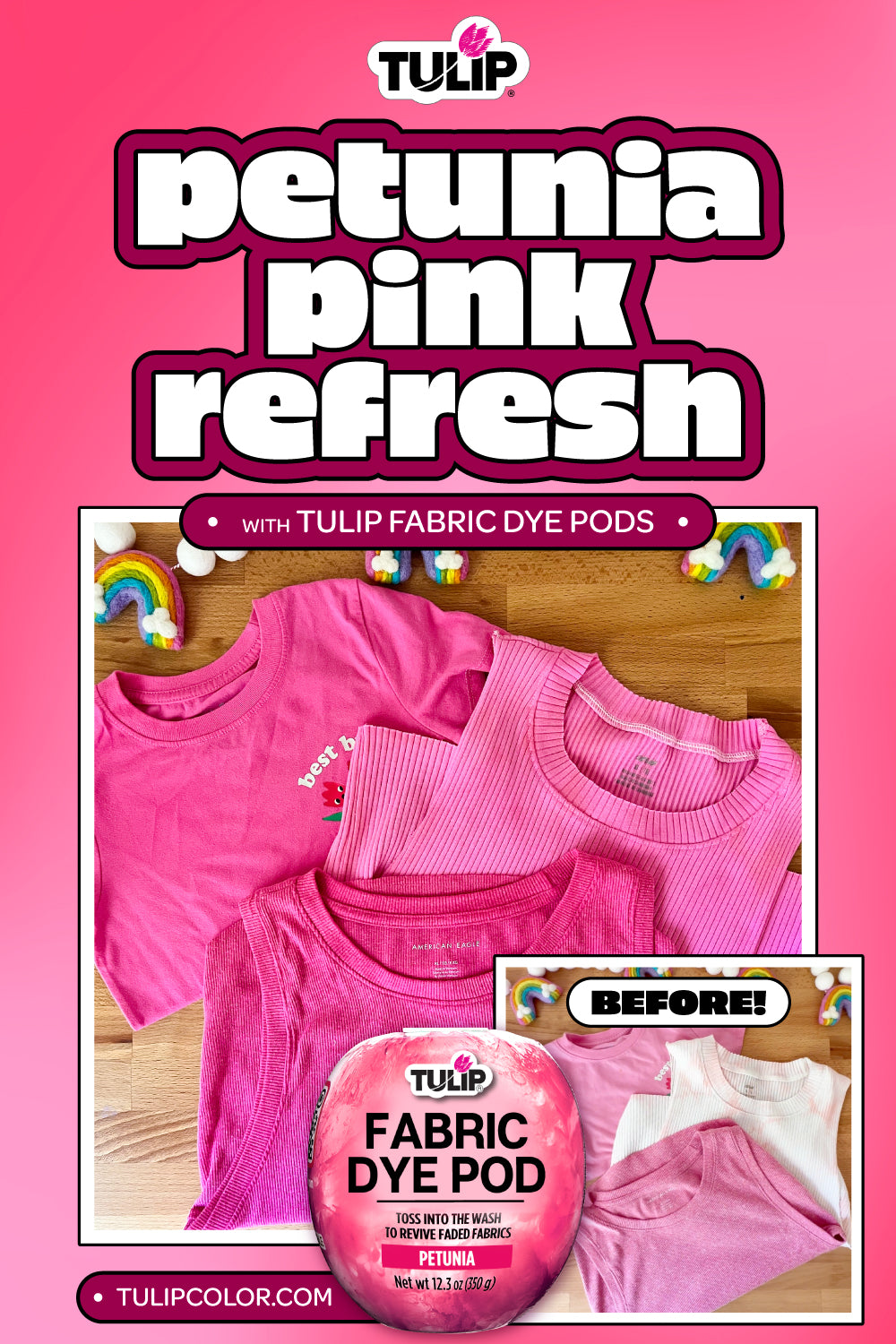 Petunia Pink Refresh with Tulip Fabric Dye Pods