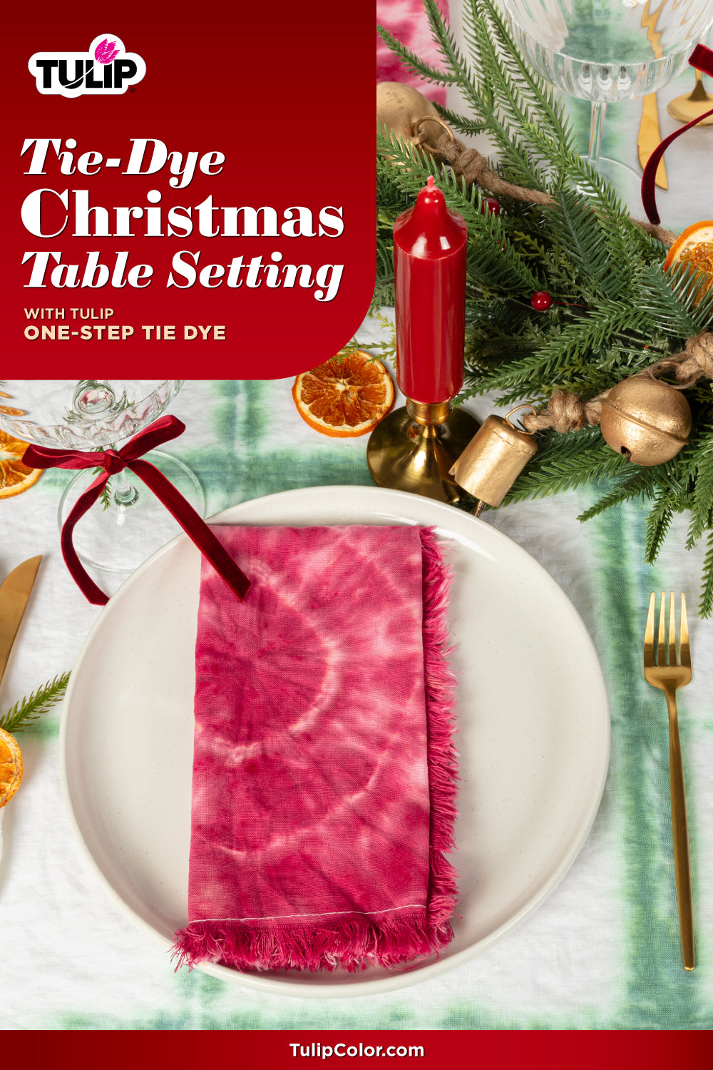 Tie-Dye Christmas Table Setting with Tulip One-Step Tie Dye