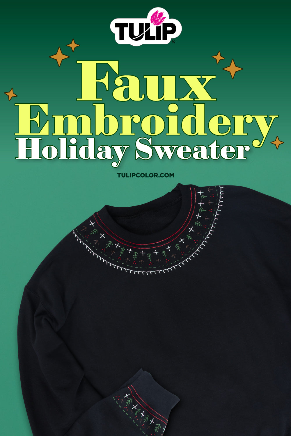 DIY Holiday Sweater Series: Faux Embroidery