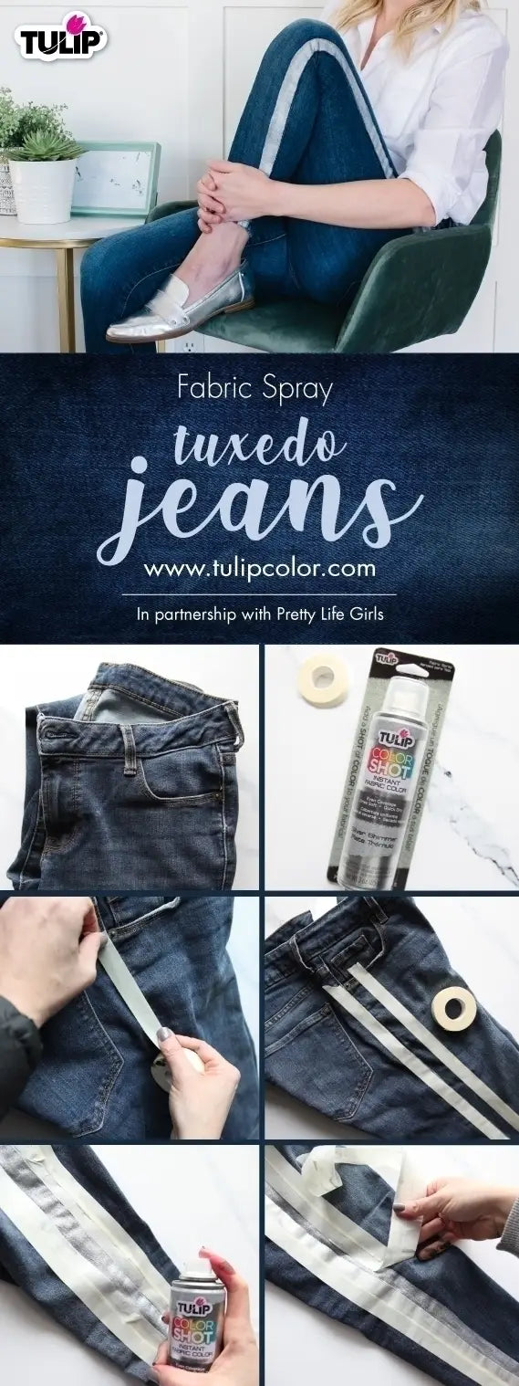 Tulip ColorShot Fabric Spray Paint Tuxedo Jeans