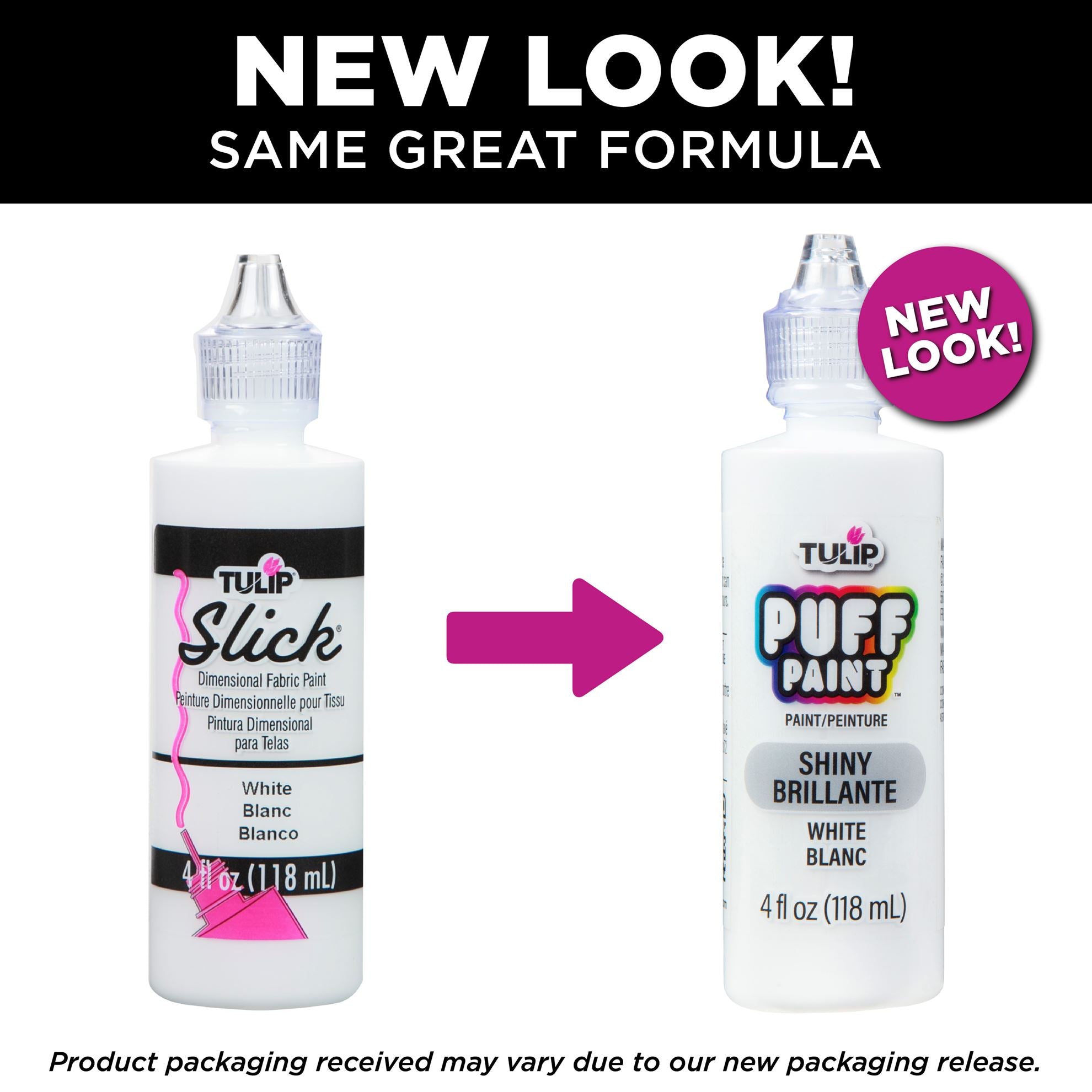 Picture of 37563 Tulip Puff Paint Slick White, Multi-Surface Craft Paint, 4 fl. oz. 3 Pack