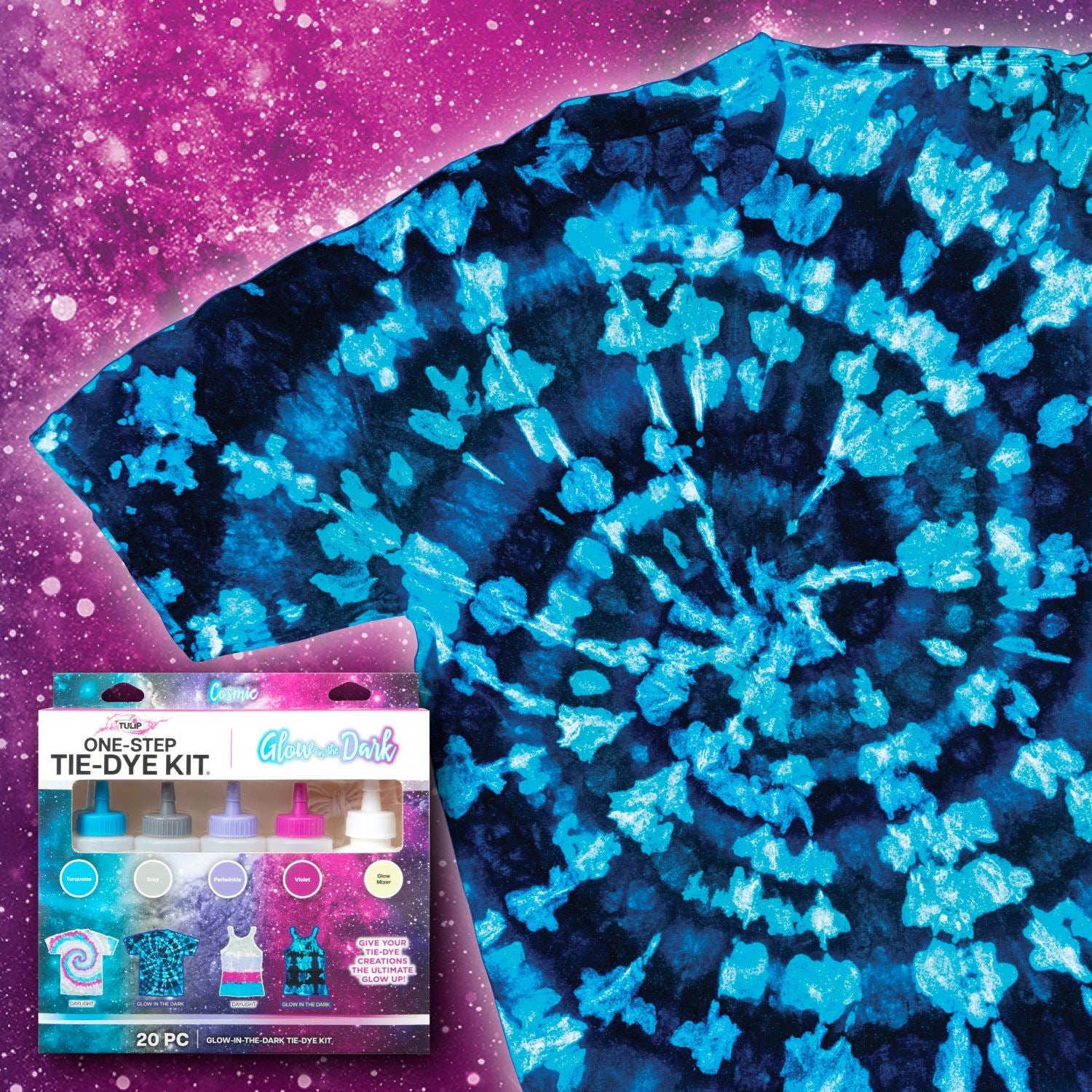 Picture of 48207 Tulip Glow in the Dark Cosmic 4-Color Tie-Dye Kit