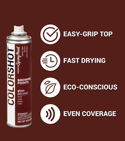 Picture of 48296 COLORSHOT Gloss Spray Paint Brownie Points (Dark Brown) 10 oz.