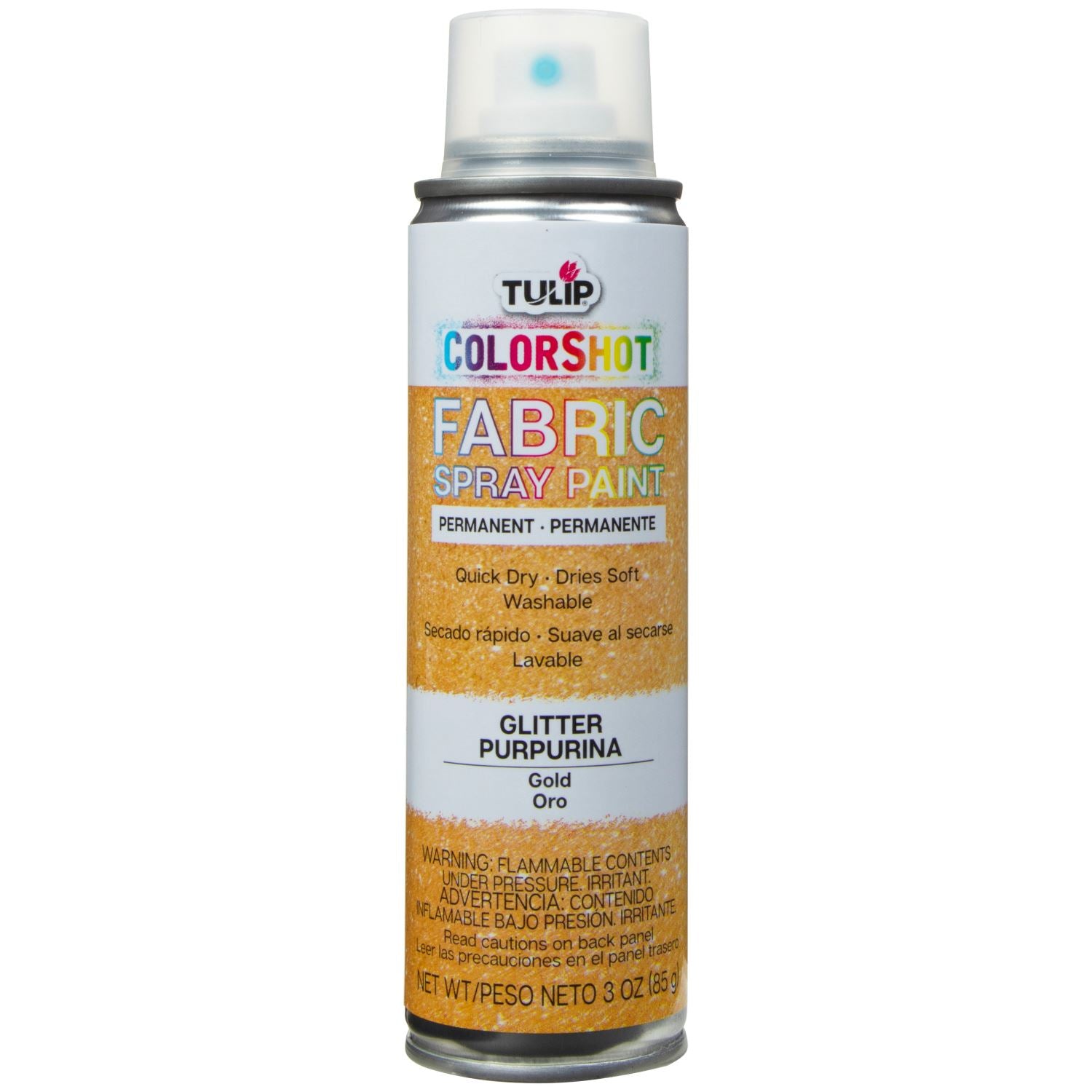 Tulip Color Shot 3oz Instant Fabric Color Spray Gold Glitter Tulip Color Shot 3oz Instant Fabric Color Spray Gold Glitter