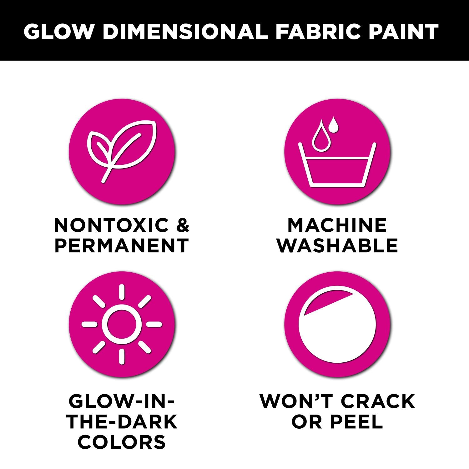 Picture of 44417 Tulip Dimensional Fabric Paint Glow .75 fl. oz. 10 Pack