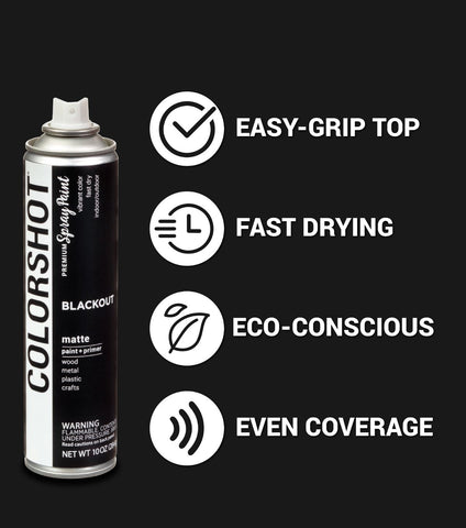 Picture of 48302 COLORSHOT Matte Spray Paint Blackout (Black) 10 oz.