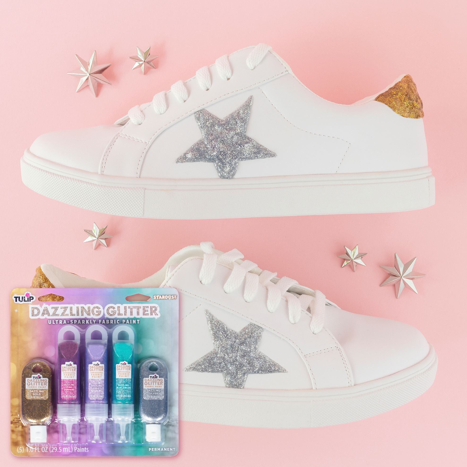 Picture of 48737 Tulip Dazzling Glitter Fabric Paint Stardust Combo Pack