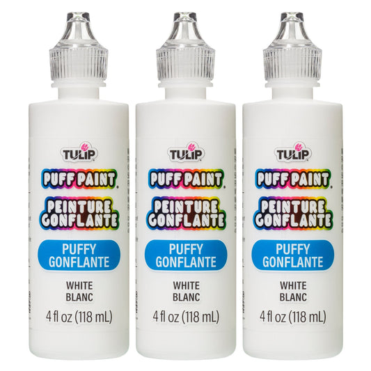 Picture of 37563 Tulip Puff Paint Puffy White, Multi-Surface Craft Paint, 4 fl. oz. 3 Pack