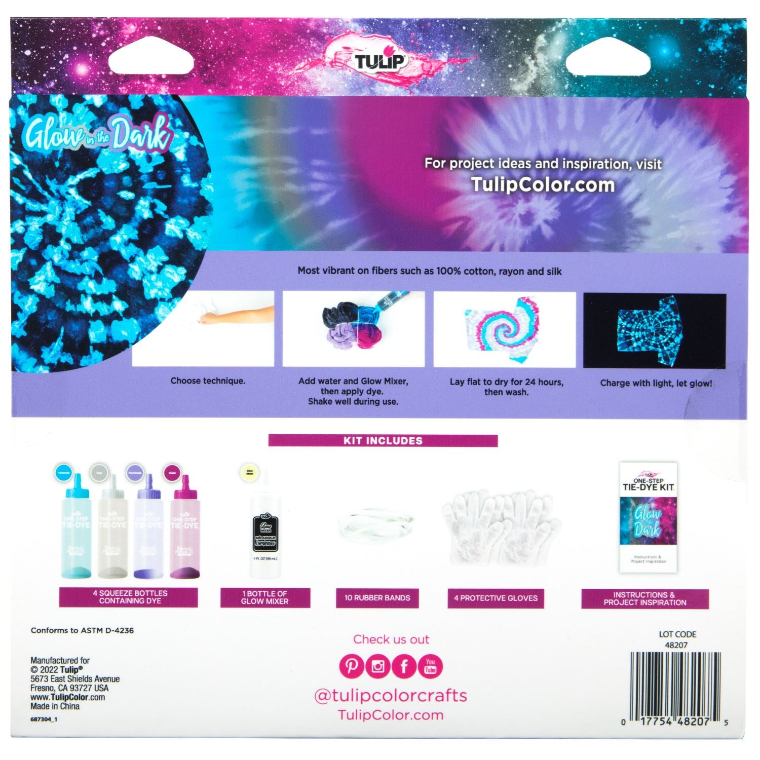 Picture of 48207 Tulip Glow in the Dark Cosmic 4-Color Tie-Dye Kit