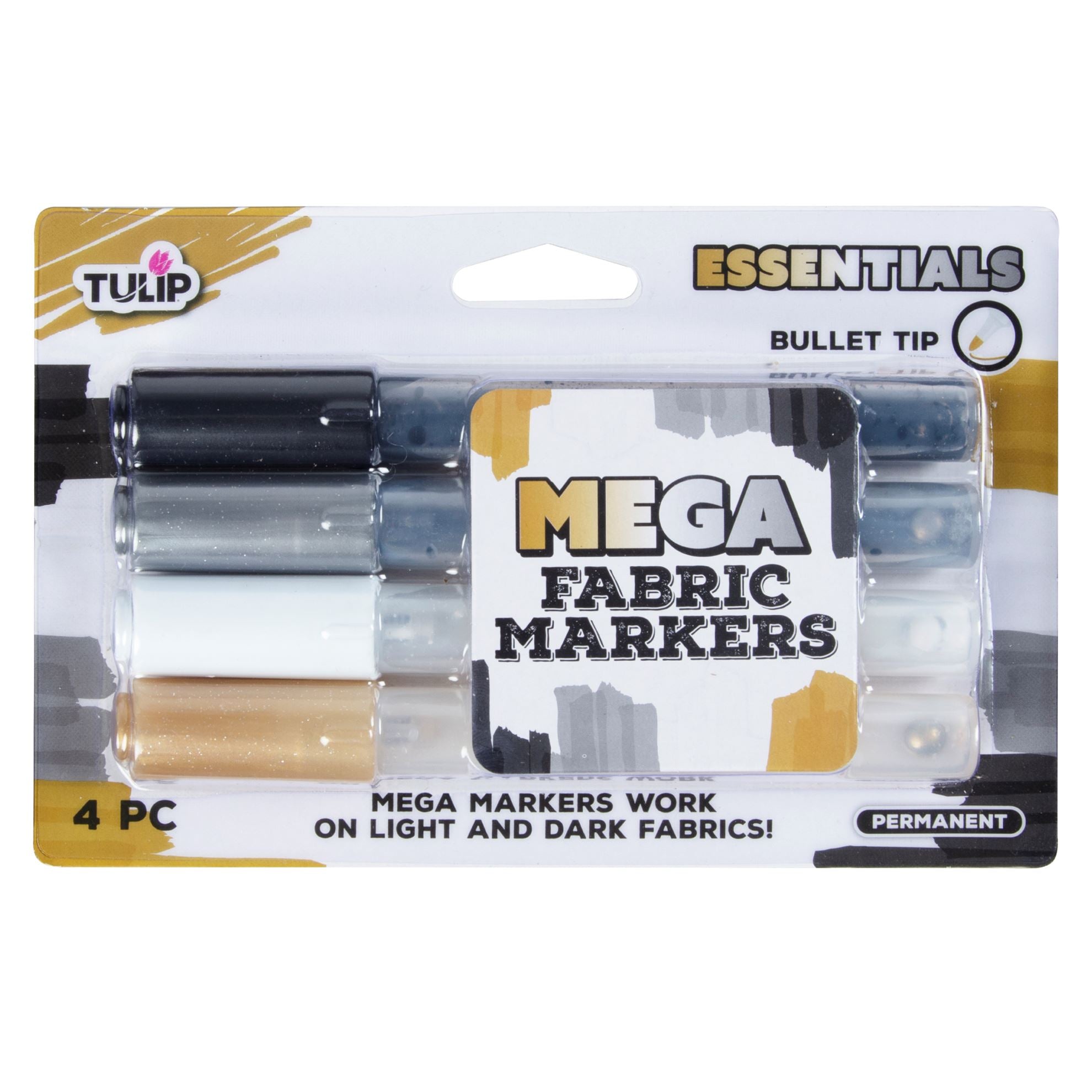 Picture of 49185 Tulip Mega Fabric Markers Essentials 4 Pack