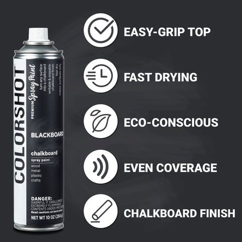Picture of 47016 COLORSHOT Chalkboard Spray Paint Blackboard (Black) 10 oz.
