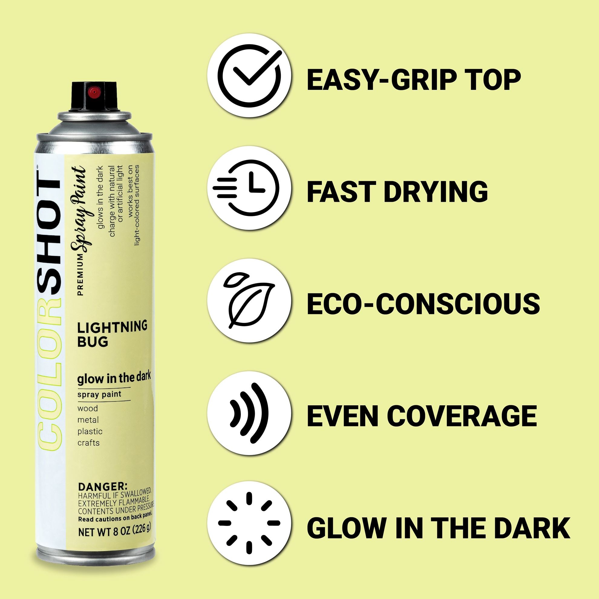 Picture of 49535 COLORSHOT Glow in the Dark Spray Paint Lightning Bug (Natural Glow) 8 oz.