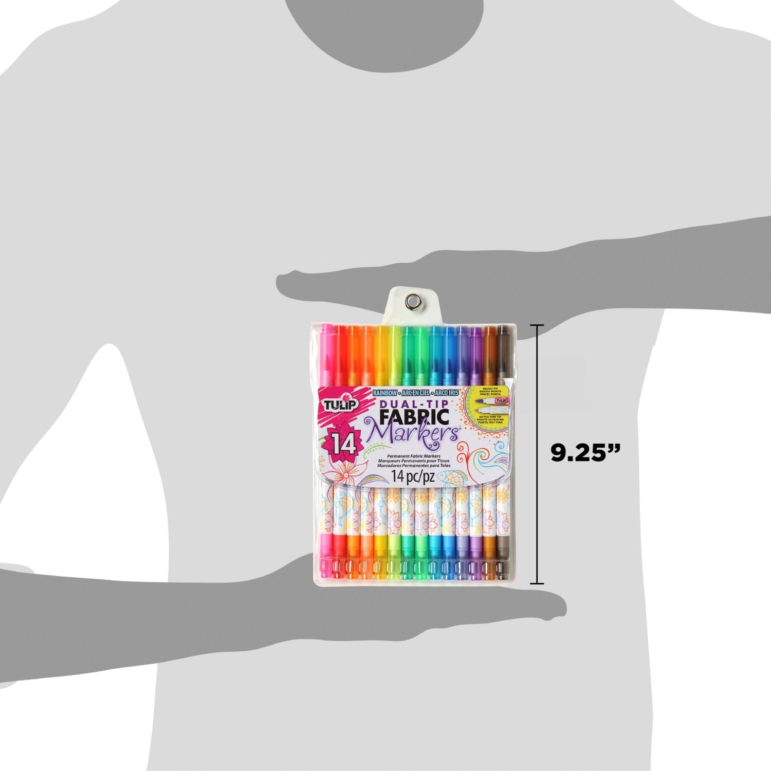 Picture of 31960 Tulip Dual-Tip Fabric Markers Rainbow 14 Pack