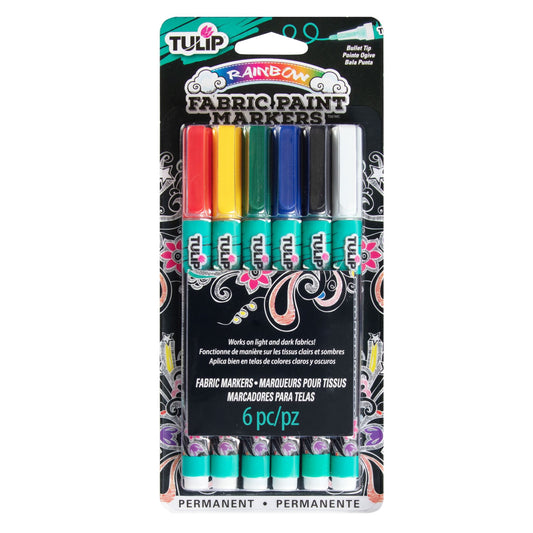 Picture of 33586 Tulip Opaque Bullet-Tip Fabric Markers 6 Pack