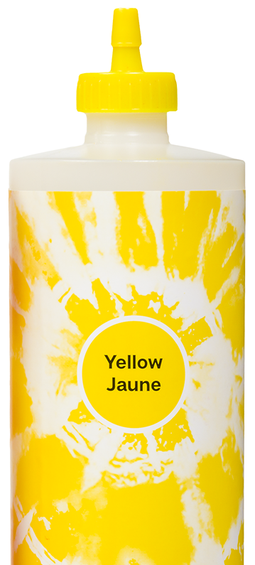 Half yellow tye dye bottle