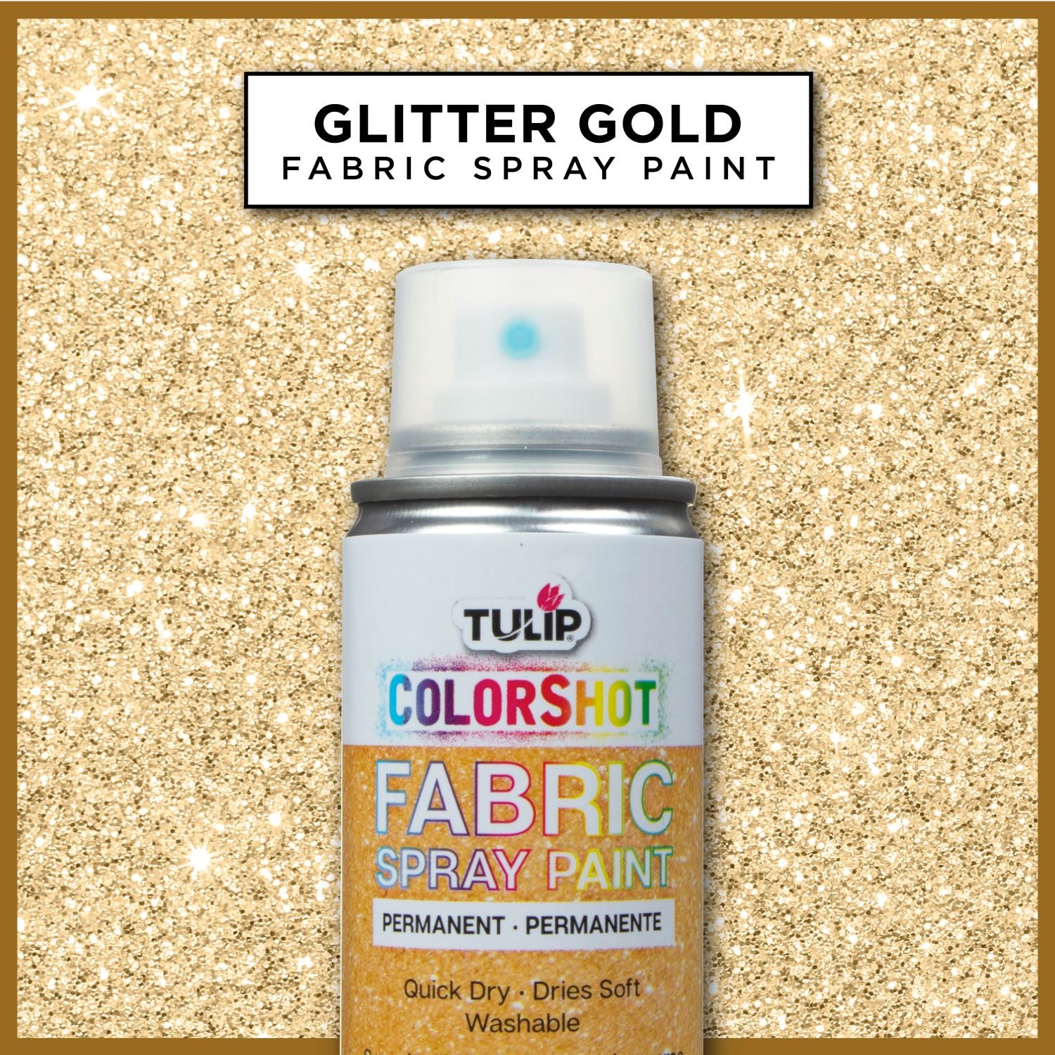 Tulip Fabric Glitter Spray 4oz Card Glisten Gold 