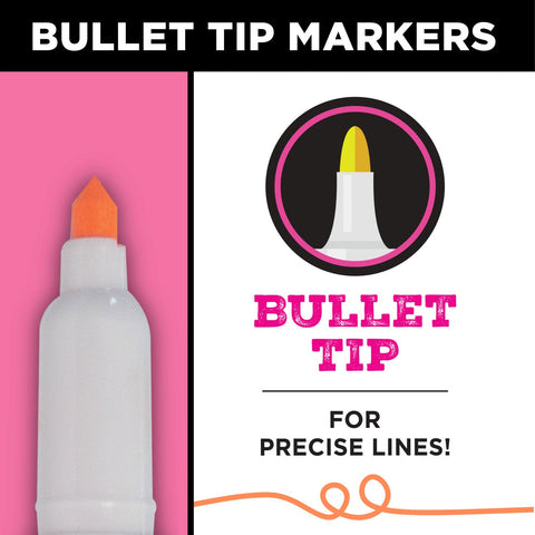 Picture of 37316 Tulip Graffiti Bullet-Tip Fabric Markers Bright 6 Pack