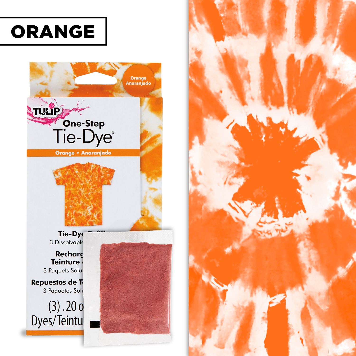 Tulip One-Step Tie-Dye Refills Orange - 4