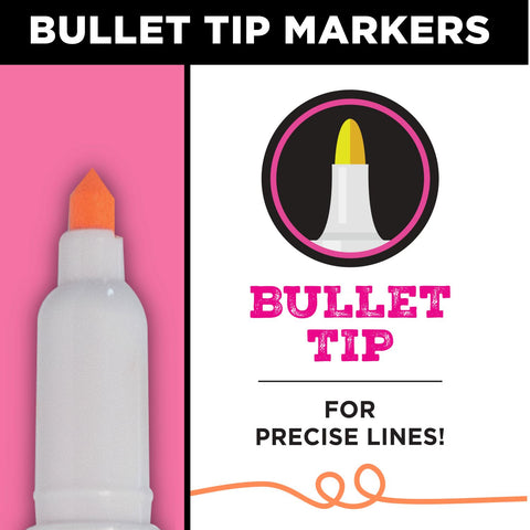 Tulip Graffiti Bullet-Tip Fabric Markers Neon 6 Pack