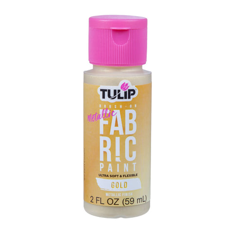 Tulip Brush-On Fabric Paint Gold Metallic 2 fl. oz.