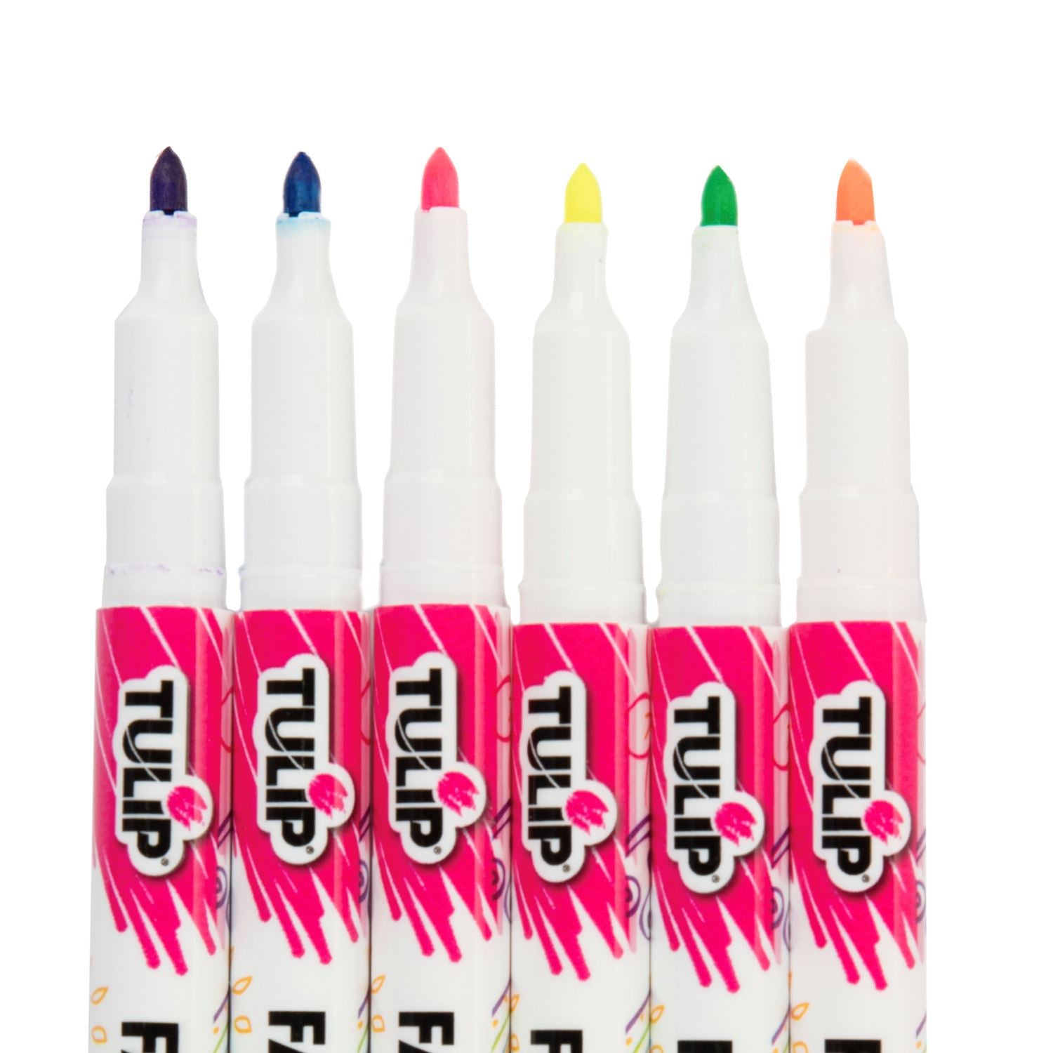 Tulip Color 24pk Fine Tip & Brush Tip Fabric Markers Ultimate Neon