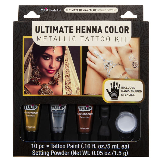 Tulip Body Art Ultimate Henna Color Metallic Tattoo Kit