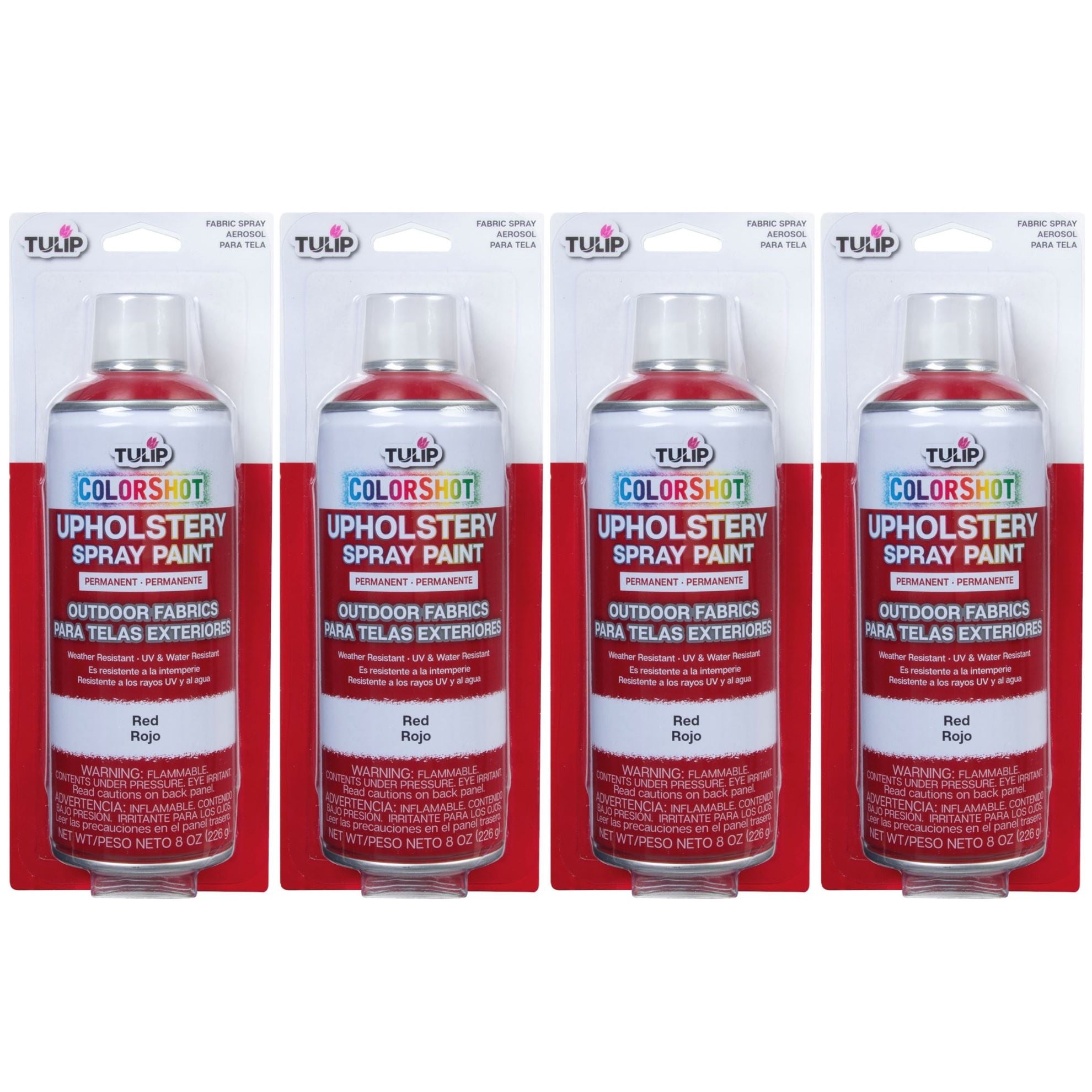 Tulip ColorShot Outdoor Fabric Upholstery Spray Red 4 Pack - 1
