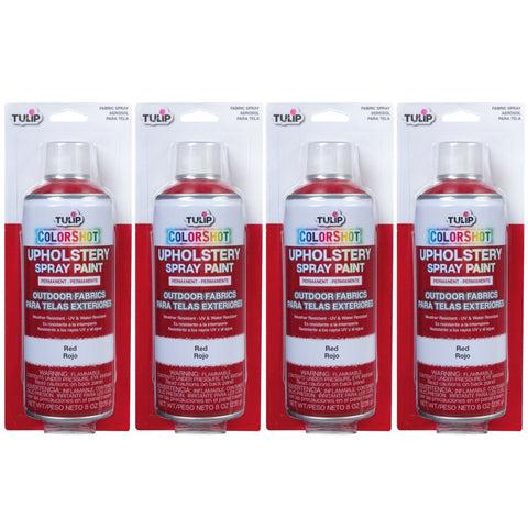 Tulip ColorShot Outdoor Fabric Upholstery Spray Red 4 Pack