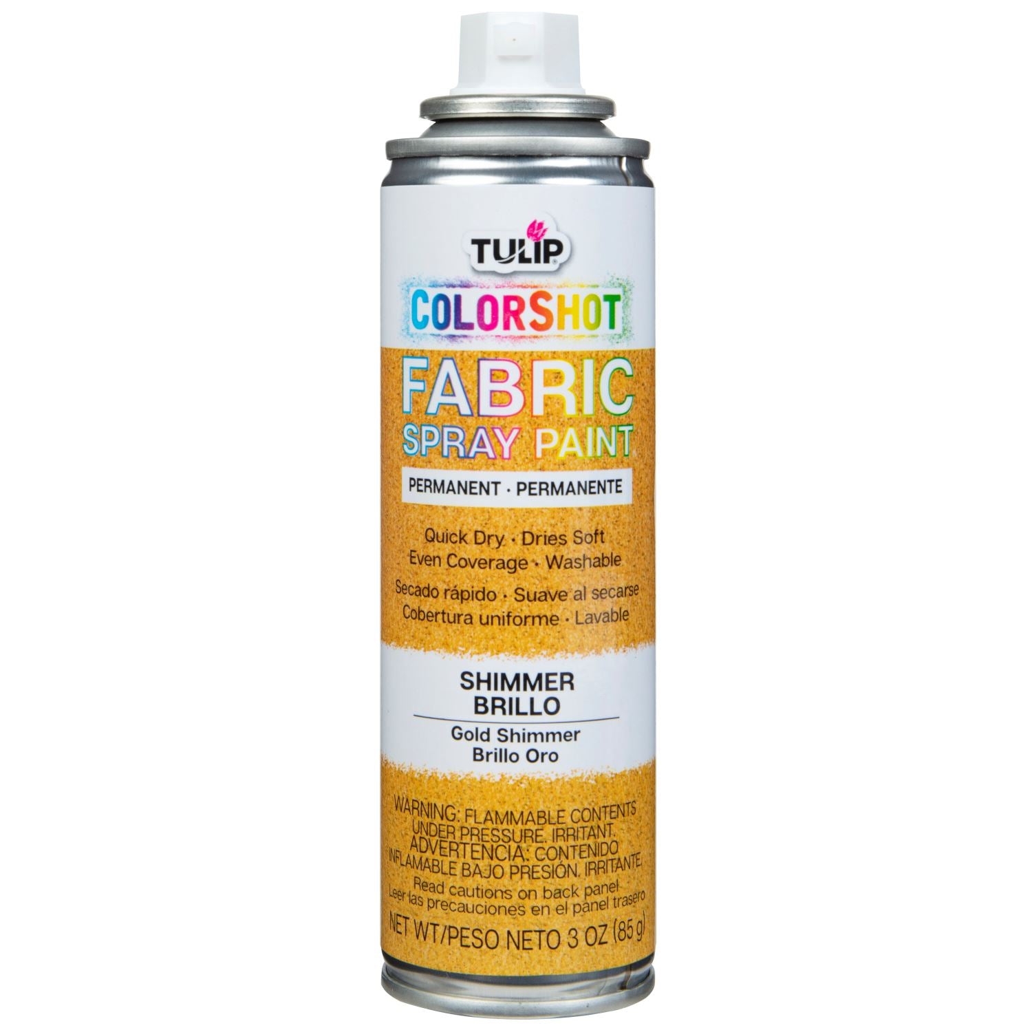 Tulip ColorShot Instant Fabric Color Spray - Gold, Glitter, 3 oz