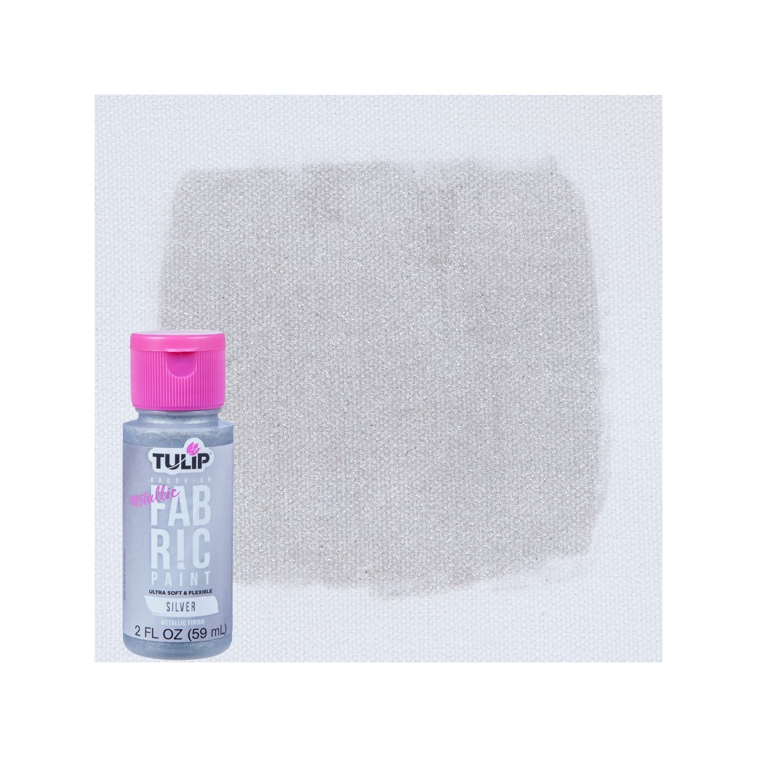 Tulip Brush-On Fabric Paint Silver Metallic  2 fl. oz. - 3