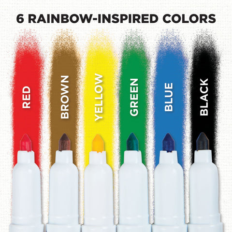 Tulip Graffiti Bullet-Tip Fabric Markers Rainbow 6 Pack