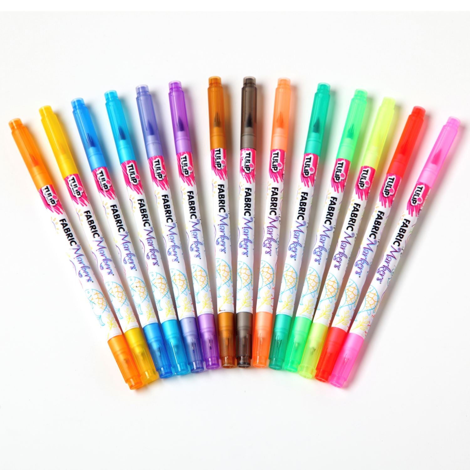 Tulip Dual-Tip Fabric Markers Rainbow 14 Pack - 2
