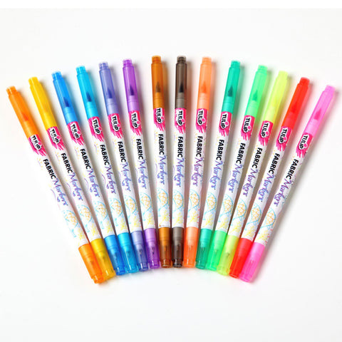 Tulip Dual-Tip Fabric Markers Rainbow 14 Pack