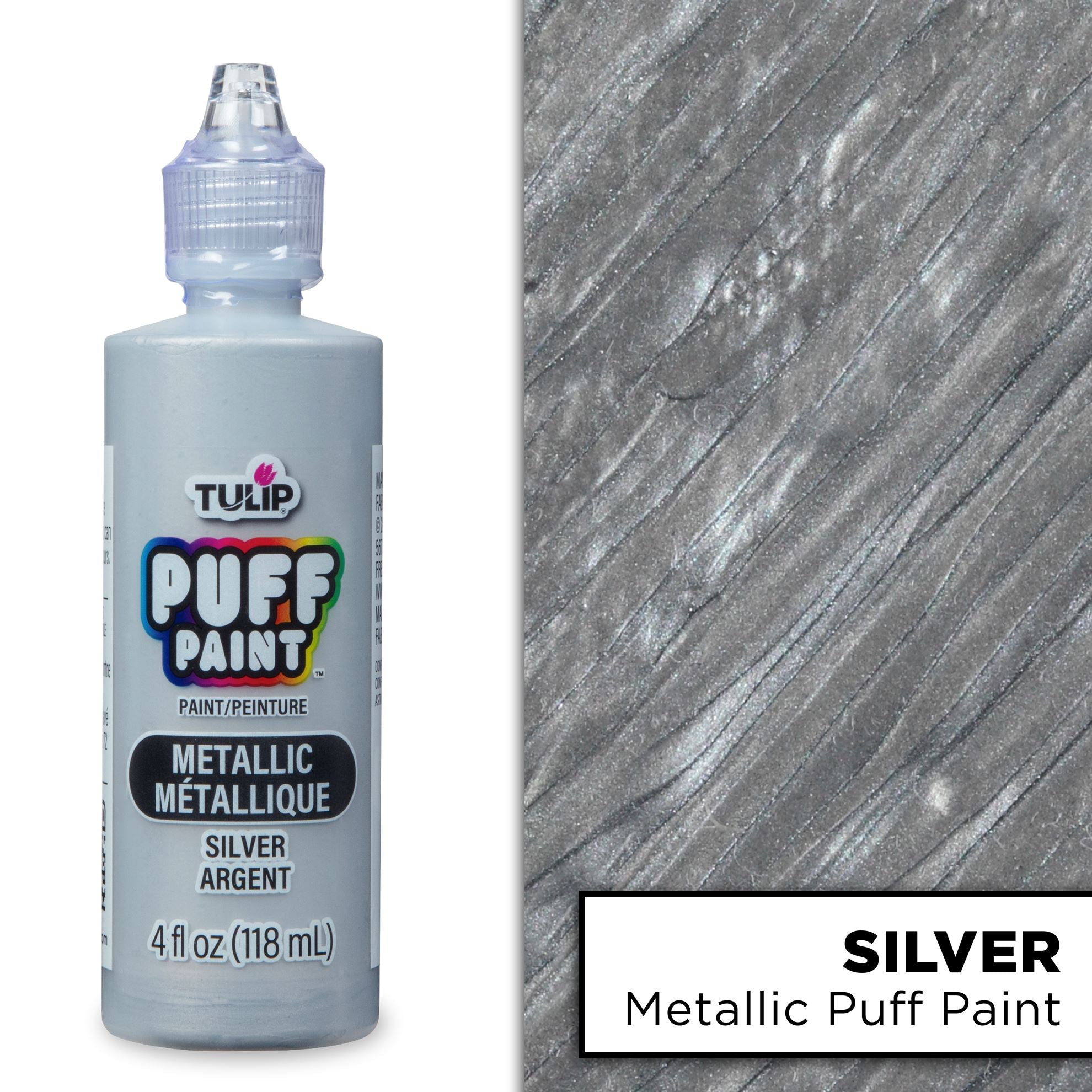 Glitter Dimensional Fabric Paint silver, 1 1/4 oz. (pack of 8