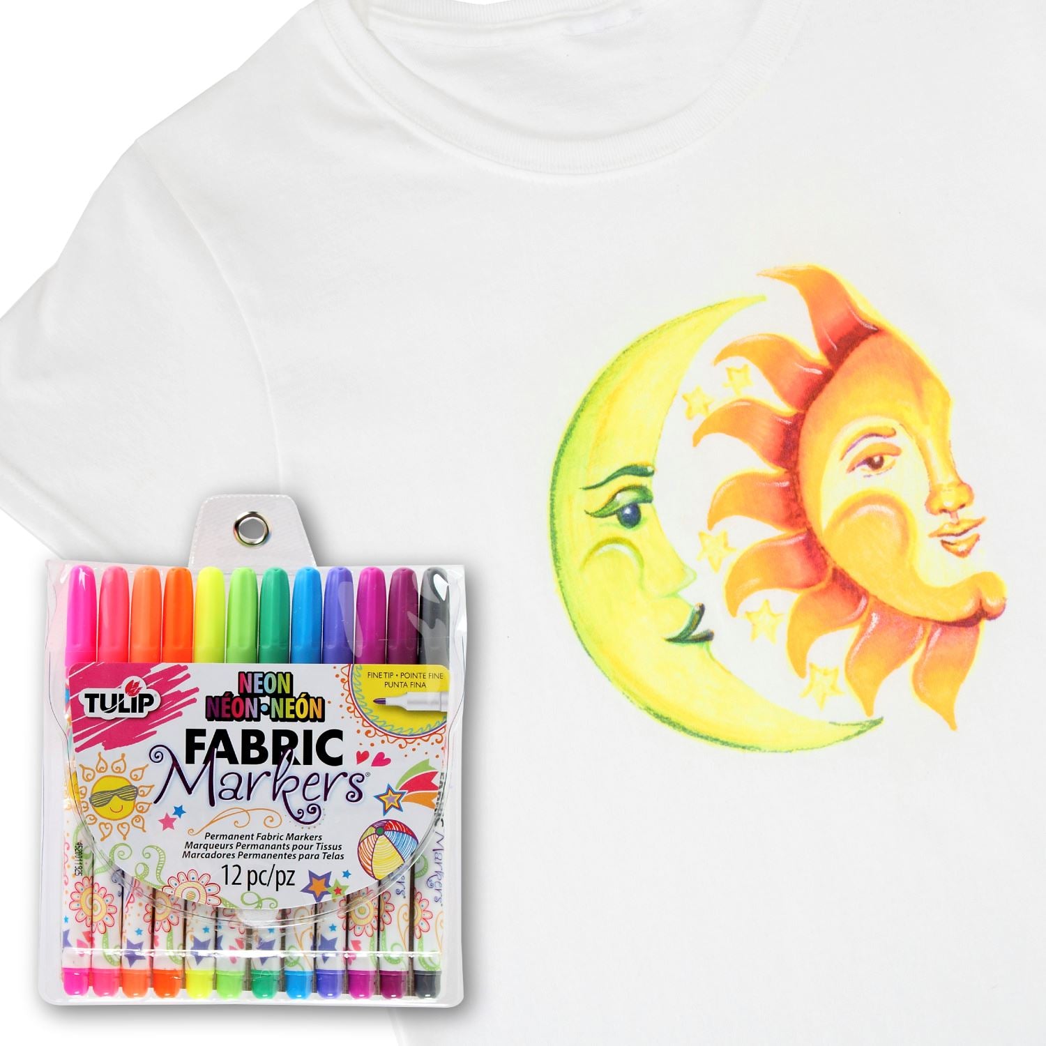 Tulip Fabric Markers Fabric Paint Permanent Markers Fabric Accent 6-count  Neon Fine Point 28975 