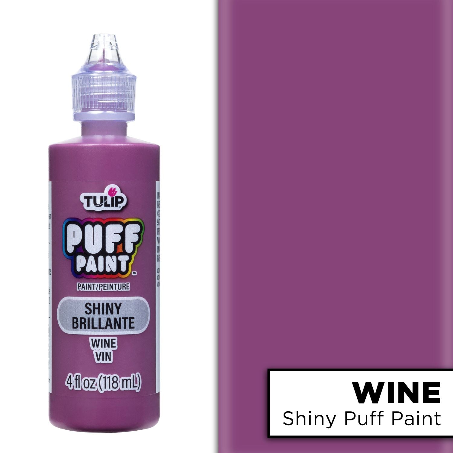Tulip Puff Paint Shiny Wine 4 fl. oz. - 3