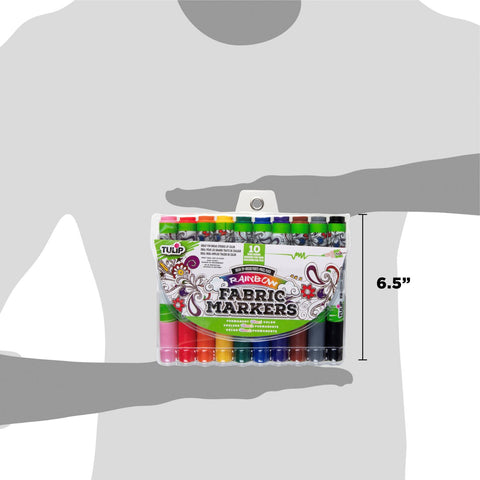 Picture of 31648 Tulip Brush-Tip Fabric Markers Rainbow 10 Pack