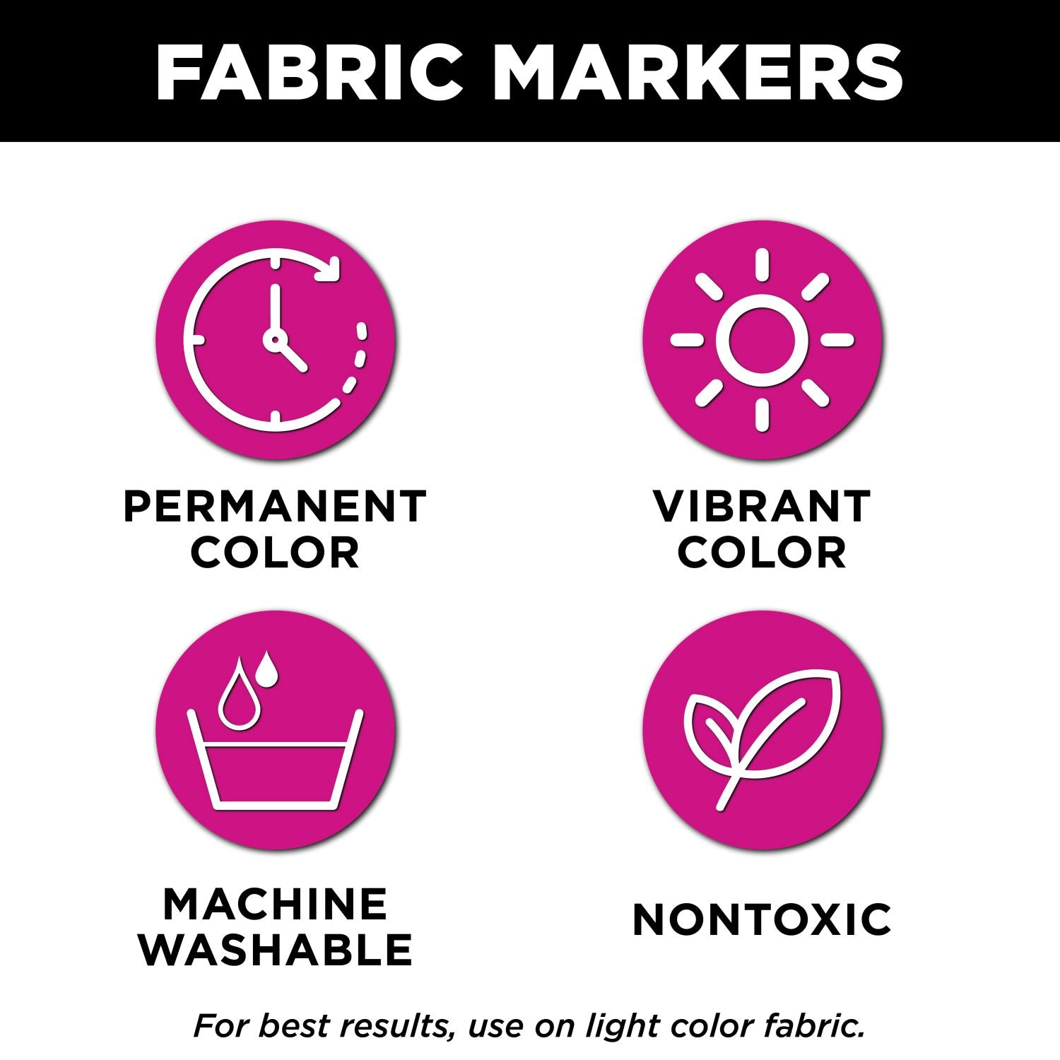 Tulip Fine-Tip Fabric Markers Rainbow 12 Pack - 3