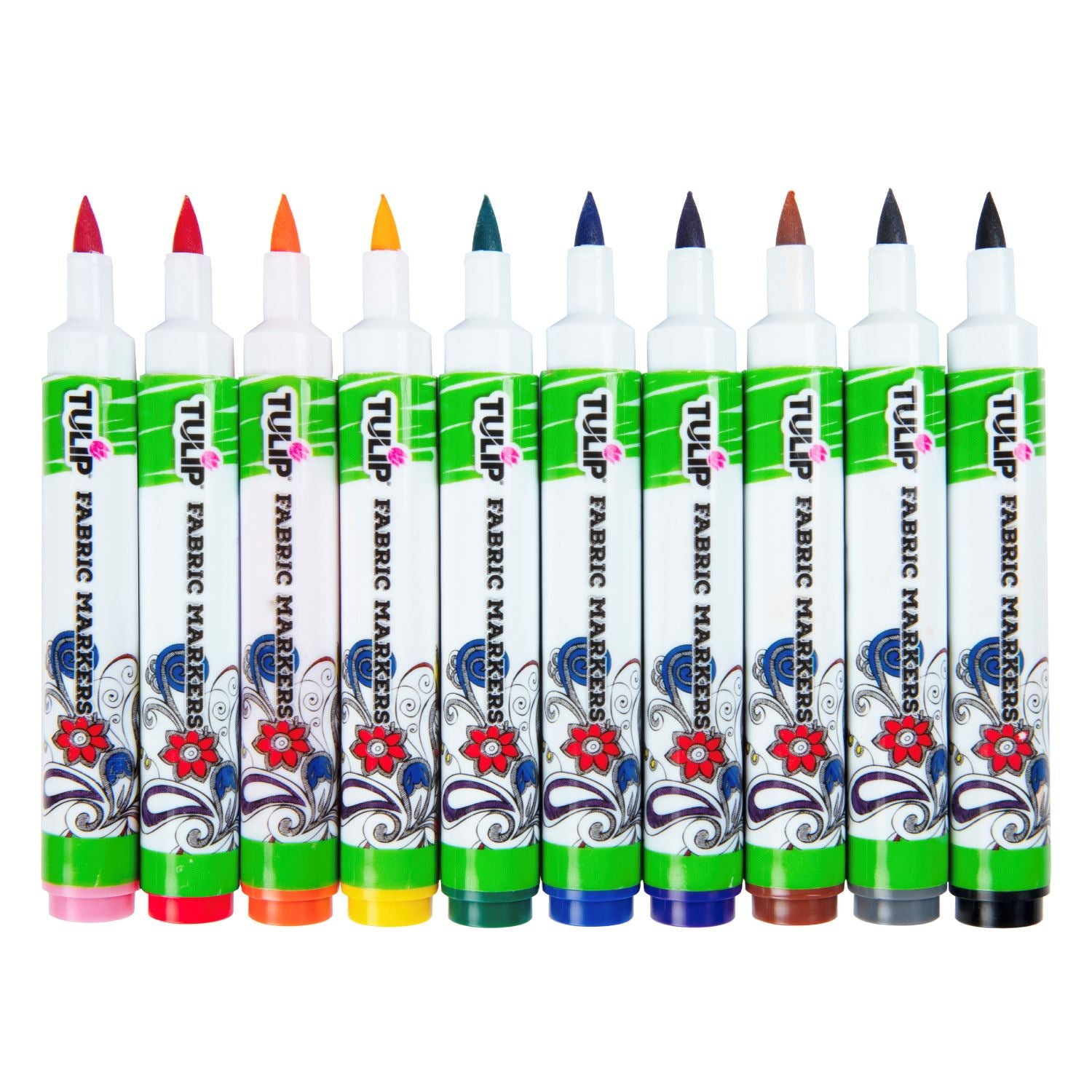 Tulip Brush-Tip Fabric Markers Rainbow 10 Pack - 6