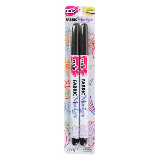 Tulip Fine-Tip Fabric Markers Black 2 Pack