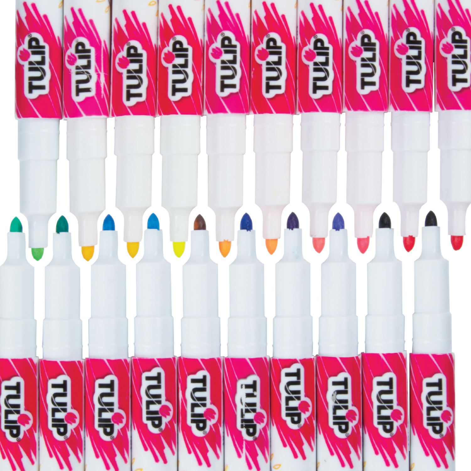 Tulip® 20-Pc. Fine Tip Rainbow Fabric Markers