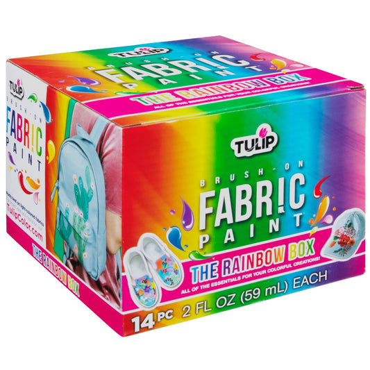 Tulip Brush-On Fabric Paint Rainbow 14 Pack