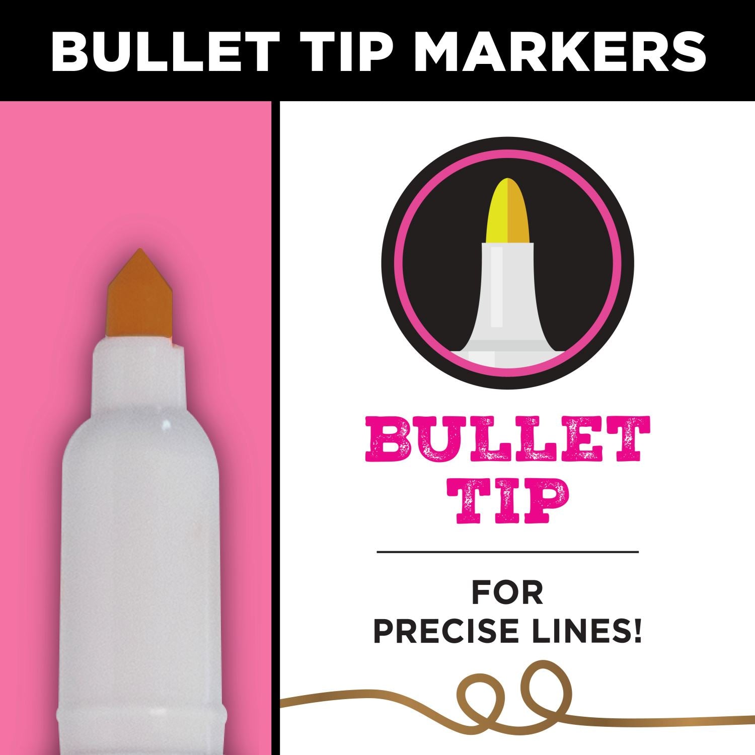 Tulip Fabric Paint Markers Permanent Nontoxic Bullet Tip Black, Gold,  Silver (7)