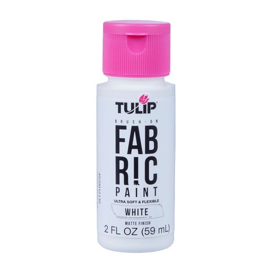 Tulip Brush-On Fabric Paint White Matte 2 fl. oz.