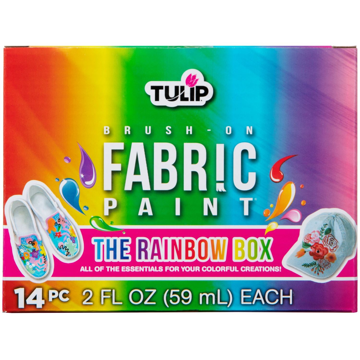 Tulip Brush-On Fabric Paint Rainbow 10 Pack, Multicolor