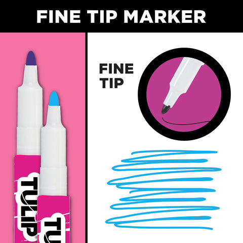 Tulip Fine-Tip  Fabric Markers Neon 12 Pack
