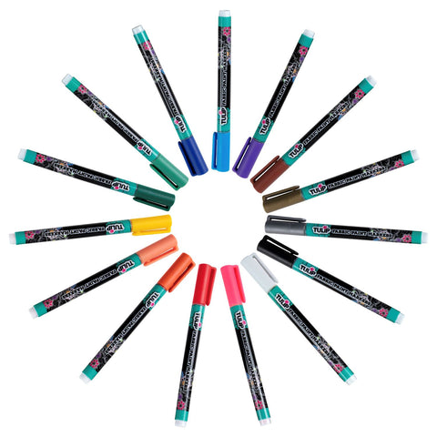 Picture of 33701 Tulip Bullet-Tip Fabric Paint Markers Rainbow 15 Pack