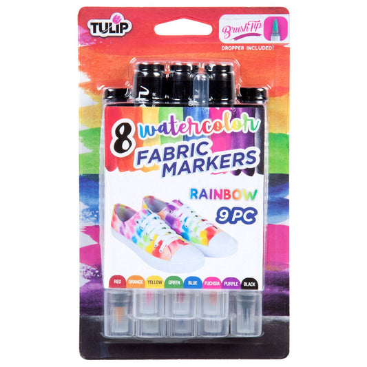 Tulip Watercolor Fabric Markers Rainbow 8 Pack