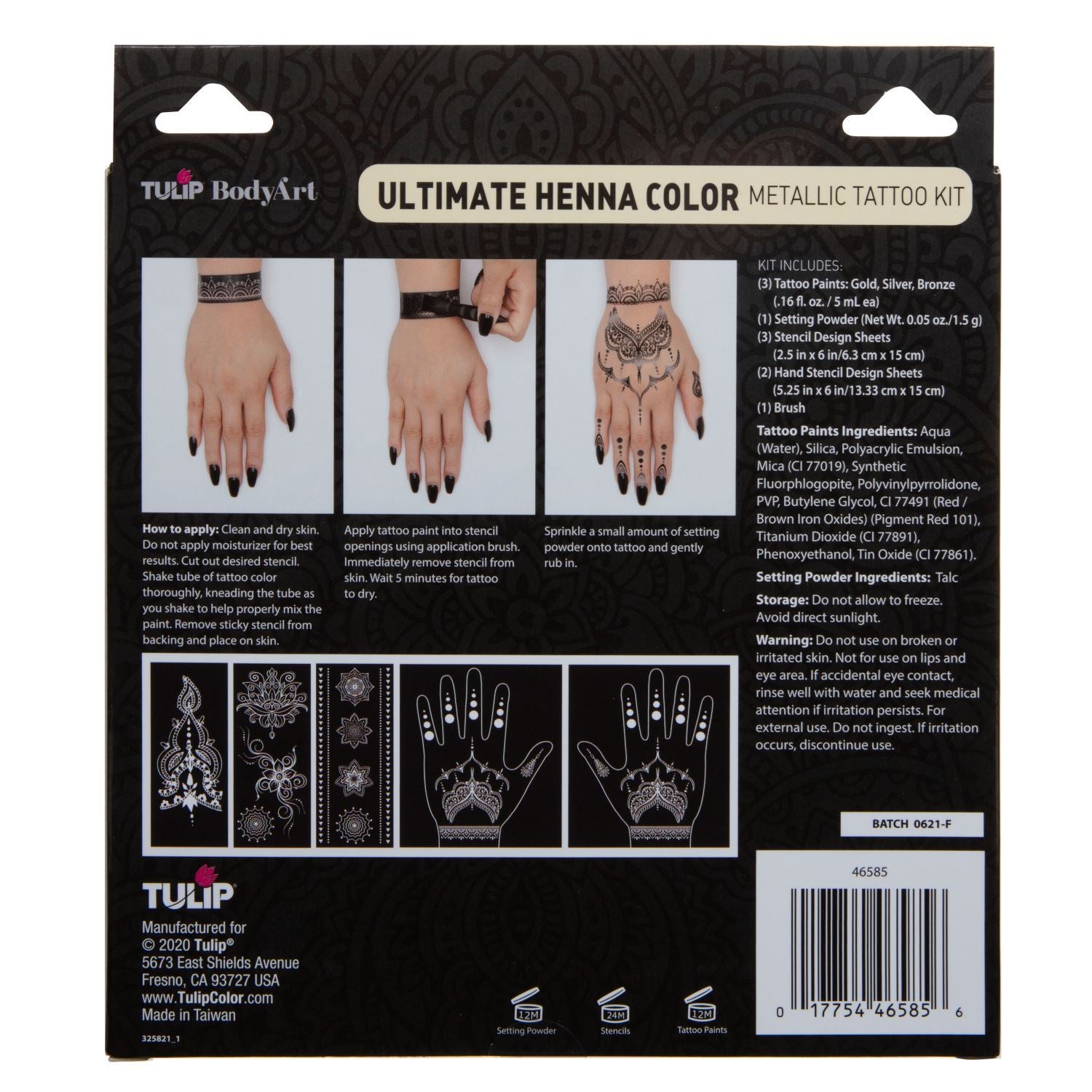 Tulip Body Art Ultimate Henna Color Metallic Tattoo Kit - 2